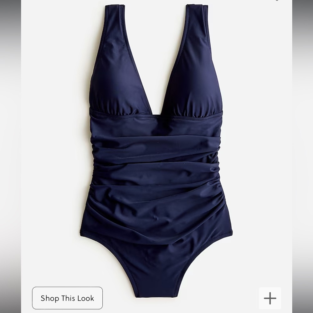 Ruched V-neck one-piece
